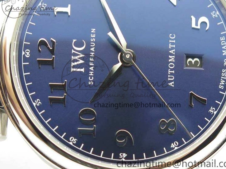 MIROTIME 0512 MoistureWicking Da Vinci IW356601 SS MKF 1:1 Best Edition Blue Dial On Black Leather Strap A 7233
